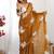 brown embellished sequinned organza saree