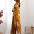 brown embellished sequinned organza saree