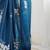 blue floral sequinned organza saree with blouse blouse piece