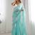 blue ethnic motifs sequinned saree