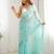 blue ethnic motifs sequinned saree