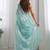 blue ethnic motifs sequinned saree