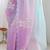 blue women embellished sequinned chiffon saree