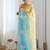 yellow women embellished sequinned chiffon saree