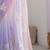 pink embellished sequinned chiffon saree