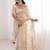 off white embellished embroidered satin heavy work saree