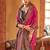 Pink ethnic motifs silk blend banarasi saree