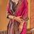 Pink ethnic motifs silk blend banarasi saree