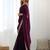 magenta women embellished embroidered satin saree