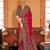 pink ethnic motifs printed banarasi silk blend saree