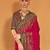 pink ethnic motifs printed banarasi silk blend saree
