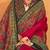 pink ethnic motifs printed banarasi silk blend saree