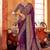 purple ethnic motifs printed banarasi silk blend saree
