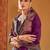 purple ethnic motifs printed banarasi silk blend saree