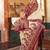 Cream ethnic motifs printed saree