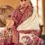 Cream ethnic motifs printed saree