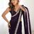 violet solid sequinned satin saree