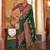 green ethnic motifs banarasi silk blend saree