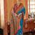 blue women ethnic motifs banarasi silk blend saree