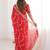 red embellished embroidered satin heavy work saree