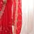 red embellished embroidered satin heavy work saree