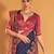 blue ethnic motifs printed banarasi silk blend saree