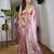 Pink sequinned tissue party saree