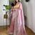 Pink sequinned tissue party saree