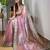 Pink sequinned tissue party saree