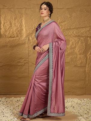 Mauve micro ditsy embroidered zari saree 3