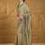 Olive ethnic motifs embroidered silk blend saree with matching blouse