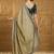 Olive ethnic motifs embroidered silk blend saree with matching blouse