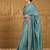 Teal embellished embroidered party wear saree