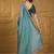 Teal embellished embroidered party wear saree