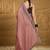 Peach ethnic motifs embroidered saree with blouse piece