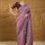 Mauve polka dot embroidered saree
