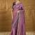 Mauve polka dot embroidered saree