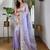 Lavender beads and stones tissue saree