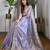 Lavender beads and stones tissue saree