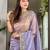 Lavender beads and stones tissue saree