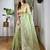 Green embroidered embellished tissue saree