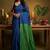 blue cotton blend khadi saree with blouse