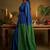 blue cotton blend khadi saree with blouse