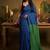 blue cotton blend khadi saree with blouse