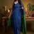 blue cotton blend khadi saree with blouse