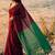 maroon cotton blend khadi saree