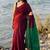 maroon cotton blend khadi saree