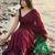 maroon cotton blend khadi saree