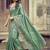 Sea green ethnic motifs embroidered silk blend heavy work saree