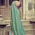 Sea green ethnic motifs embroidered silk blend heavy work saree